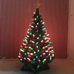 Best The Jolly Christmas Shop 21.5" Medium 1950's Lighted Green Ceramic Christmas Tree