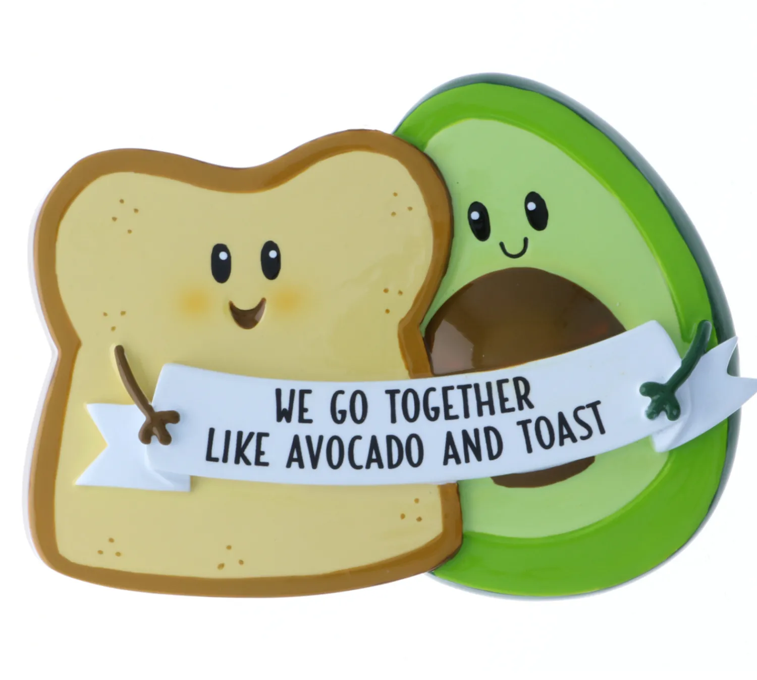 New The Jolly Christmas Shop 4.25" Avocado And Toast Couple Personalized Christmas Ornament OR2199