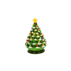 Online The Jolly Christmas Shop 8" Battery Musical Lighted Green Or White Ceramic Christmas Tree Figure 2534190