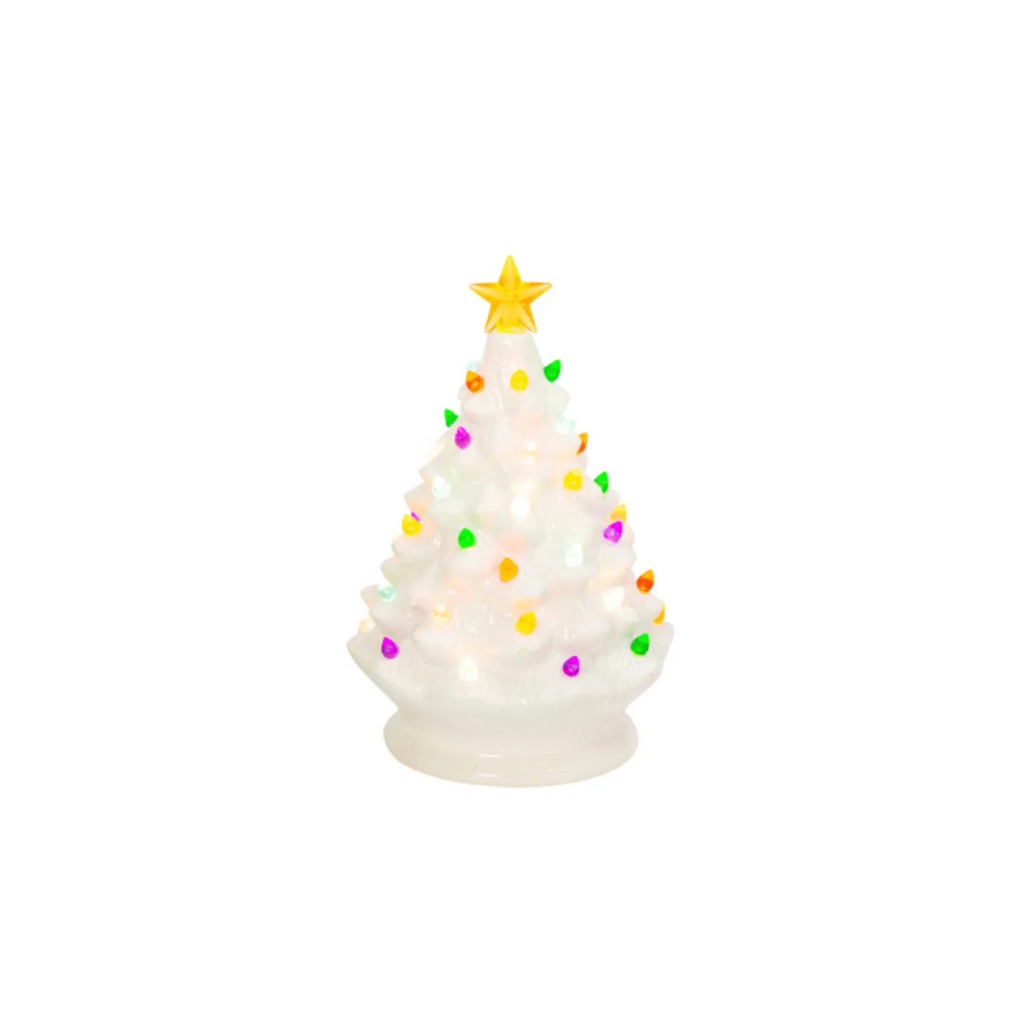 Online The Jolly Christmas Shop 8" Battery Musical Lighted Green Or White Ceramic Christmas Tree Figure 2534190