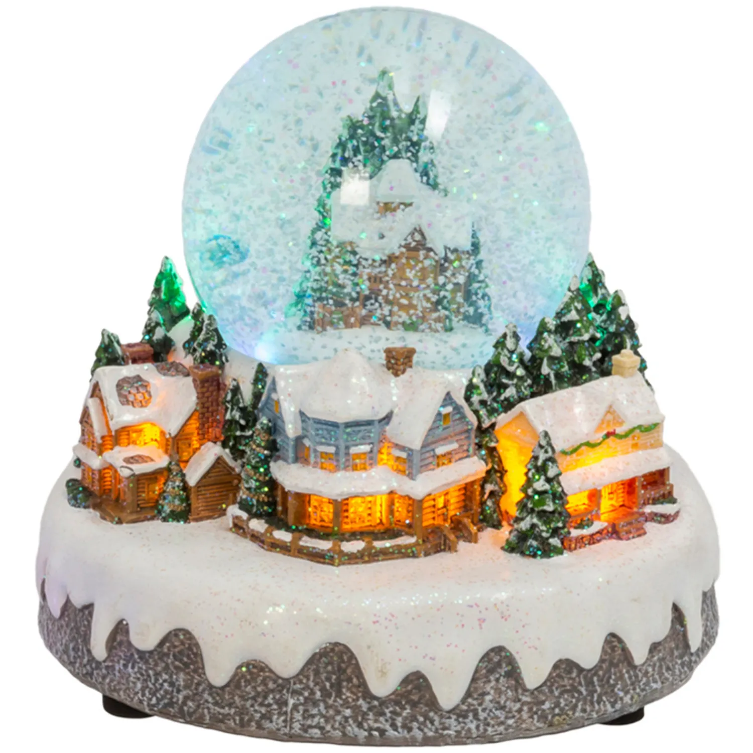 Clearance The Jolly Christmas Shop 6.7" Battery Operated Musical Town Scene Spinning Water Globe Christmas Decoration 2599670