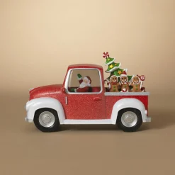 Discount The Jolly Christmas Shop 11.5" Battery Operated Santa In Red Truck Spinning Water Globe 2600550
