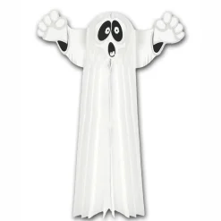 Clearance The Jolly Christmas Shop 23" Beistle Hanging Tissue Paper Ghost Halloween Decoration 01841