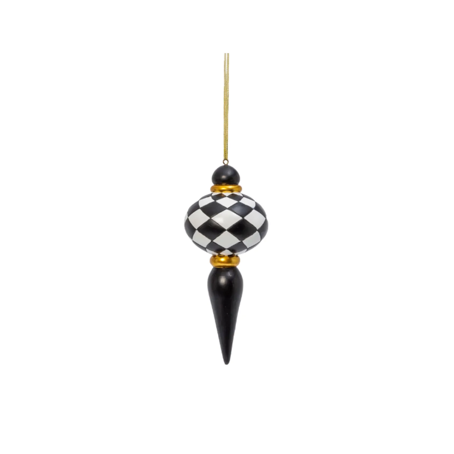 Outlet The Jolly Christmas Shop 8.5" Black And White Finial Glass Christmas Ornament 2551730