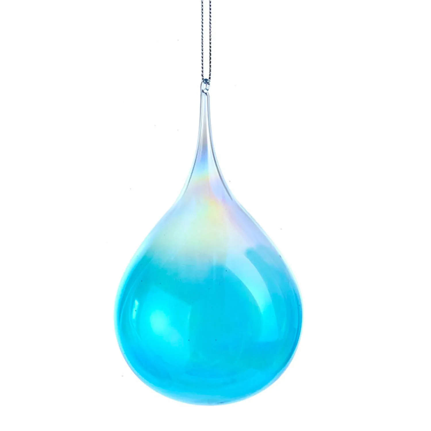 Best The Jolly Christmas Shop 5" Blue Drop Glass Christmas Ornament D3554