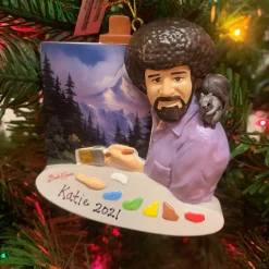 Discount The Jolly Christmas Shop 3.5" Bob Ross Painting Personalized Christmas Ornament BO2201
