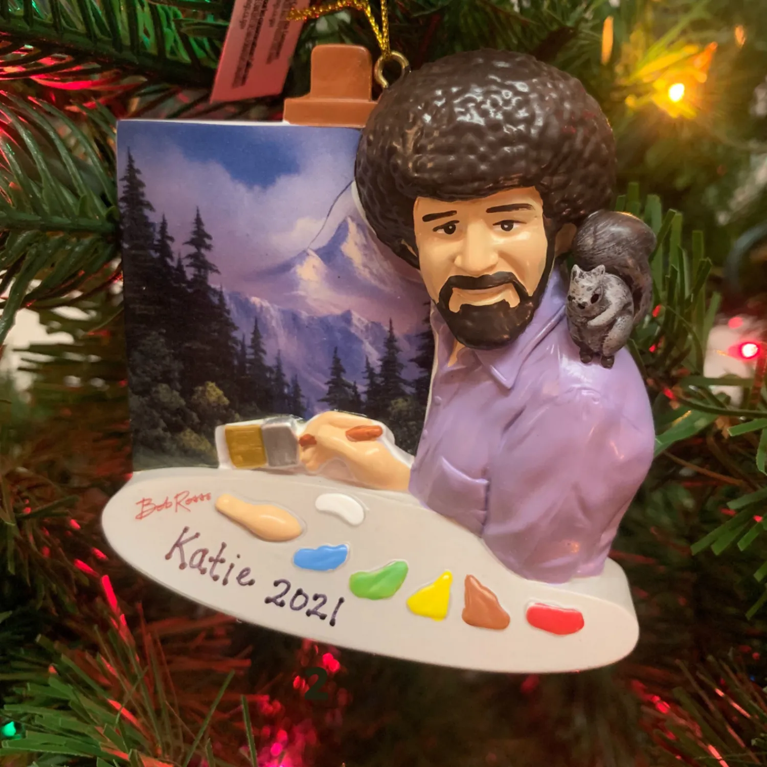 Discount The Jolly Christmas Shop 3.5" Bob Ross Painting Personalized Christmas Ornament BO2201