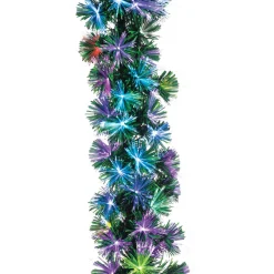 Best The Jolly Christmas Shop 6' Color Changing Fiber Optic Tinsel Christmas Garland 437572M