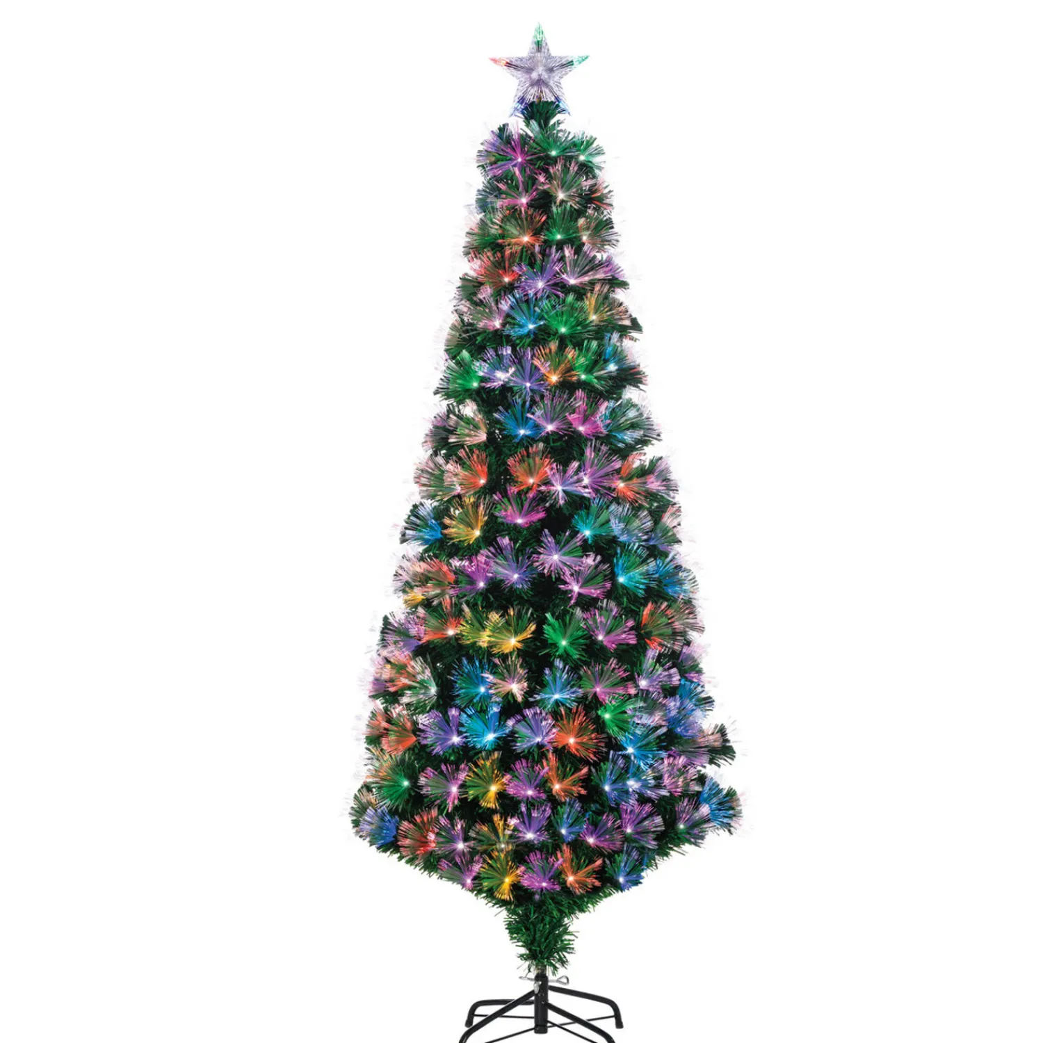 The Jolly Christmas Shop 6' Color Changing Fiber Optic Tinsel Christmas Tree 6522-60M