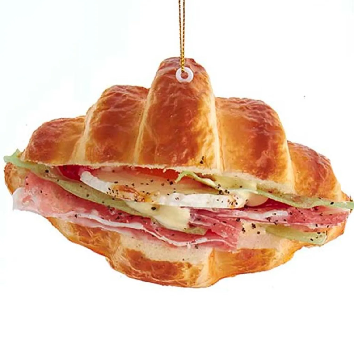Clearance The Jolly Christmas Shop 5.3" Croissant Sandwich Bread Christmas Ornament D3958