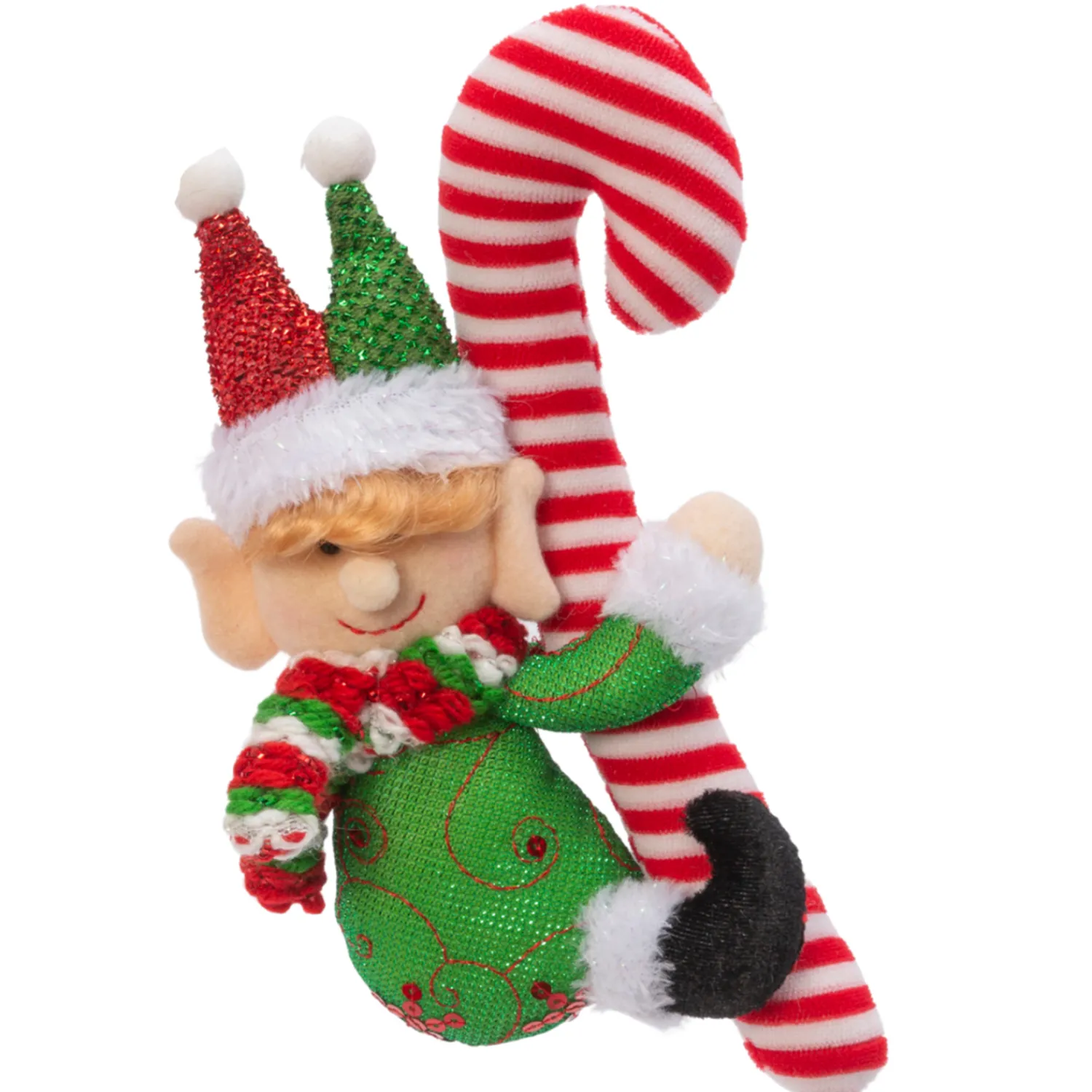 Online The Jolly Christmas Shop 11.8" Elf Holding Candy Cane Christmas Ornament 2618180