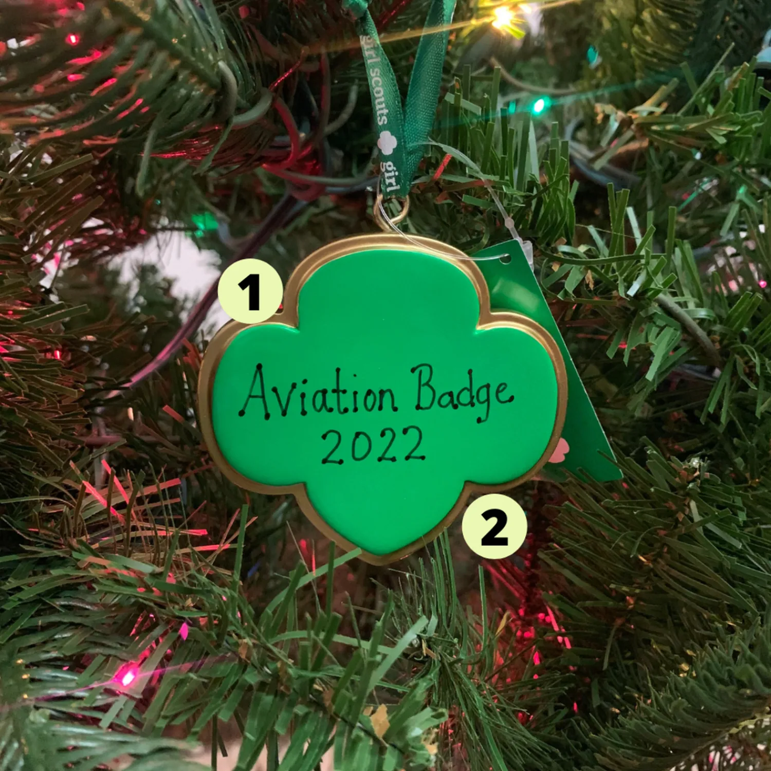 New The Jolly Christmas Shop 3" Girl Scout Badge Logo Personalized Christmas Ornament GS2211