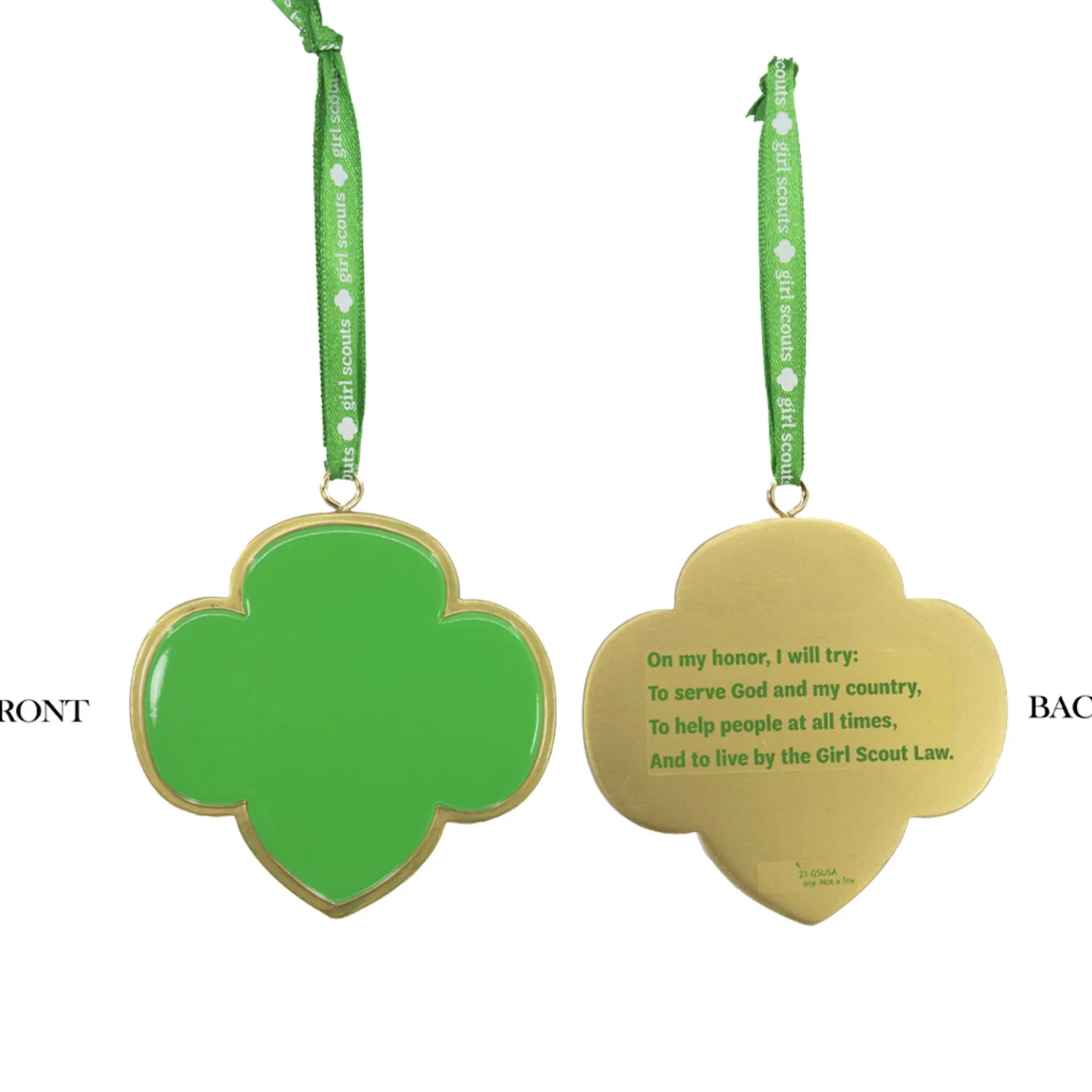New The Jolly Christmas Shop 3" Girl Scout Badge Logo Personalized Christmas Ornament GS2211