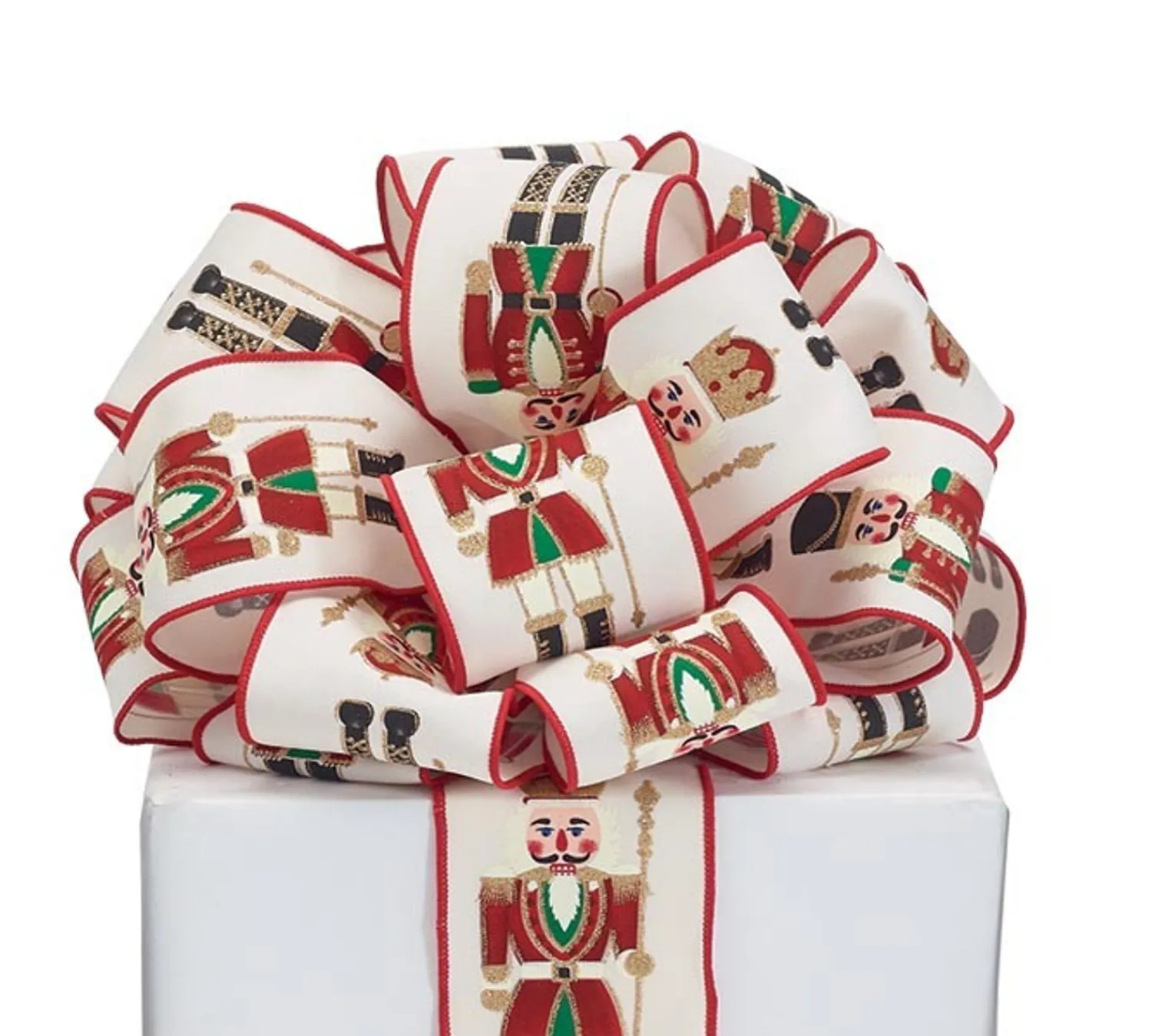New The Jolly Christmas Shop 2.5" Gold Embroidered Nutcracker Wired Christmas Ribbon 20 YDS 9742252