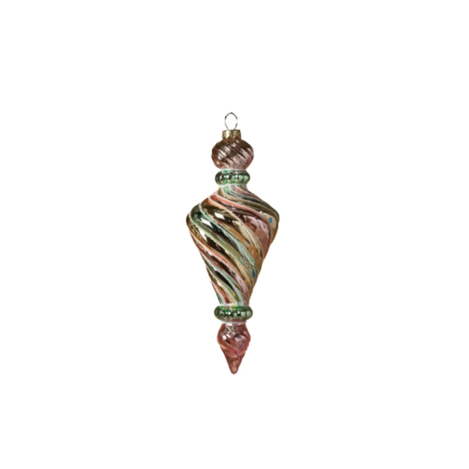 The Jolly Christmas Shop 7" Iridescent Glass Finial Christmas Ornament 2616640