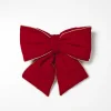 The Jolly Christmas Shop 18" Large Red Velvet Fabric Christmas Bow 2597680