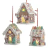 New The Jolly Christmas Shop 3.75" LED Lighted Claydough Candy Gingerbread House Christmas Ornament D4043