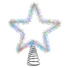The Jolly Christmas Shop 12.2" LED Lighted Silver Tinsel Star Christmas Tree Topper AD1022RGB