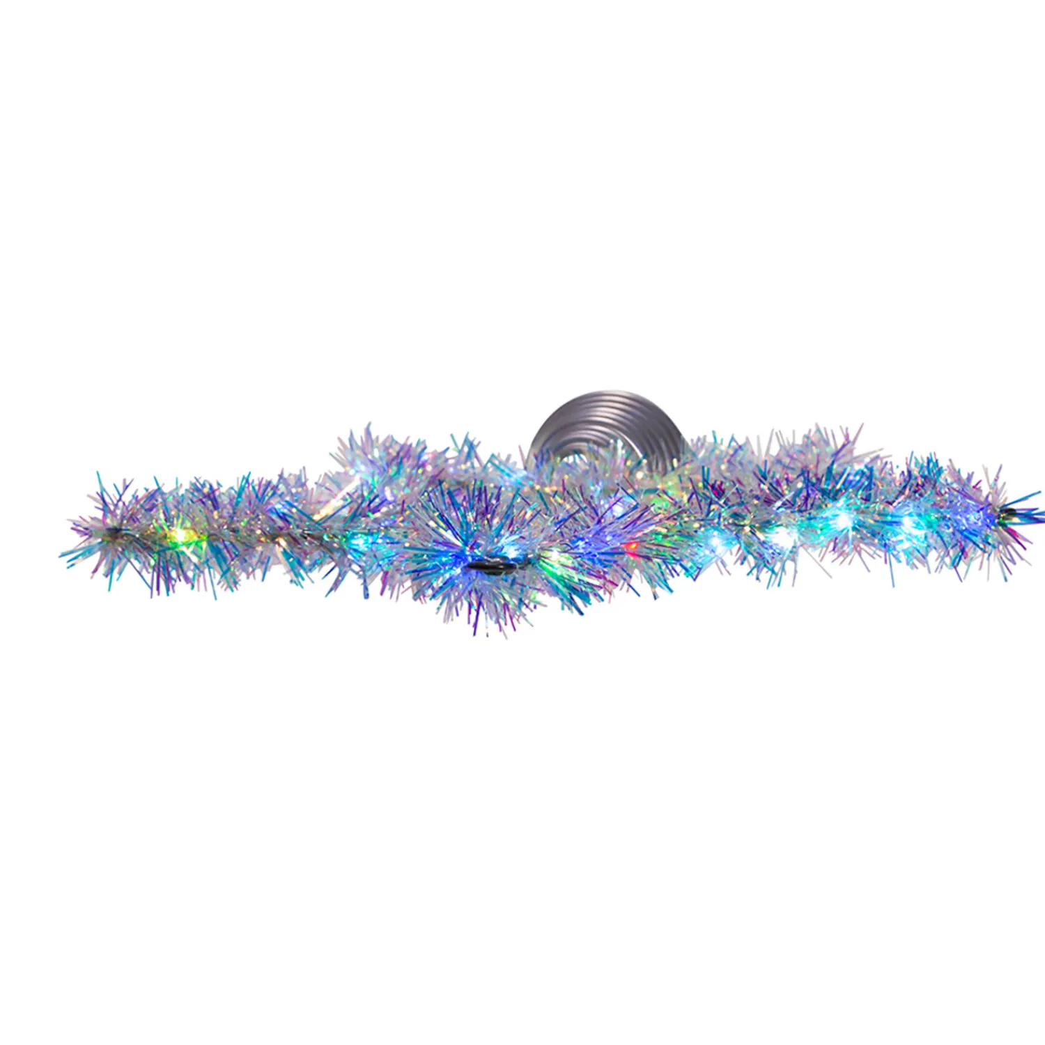 The Jolly Christmas Shop 12.2" LED Lighted Silver Tinsel Star Christmas Tree Topper AD1022RGB