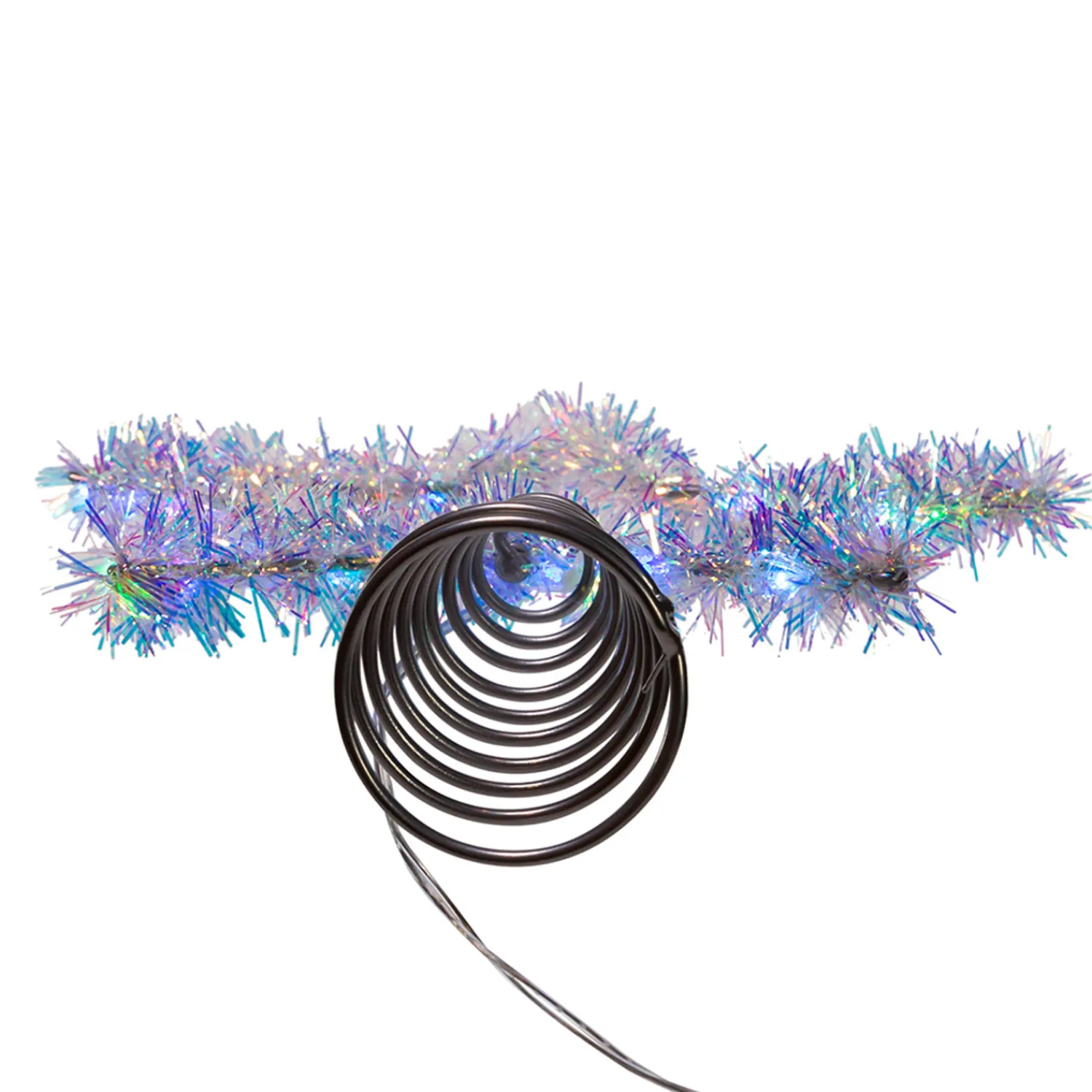 The Jolly Christmas Shop 12.2" LED Lighted Silver Tinsel Star Christmas Tree Topper AD1022RGB