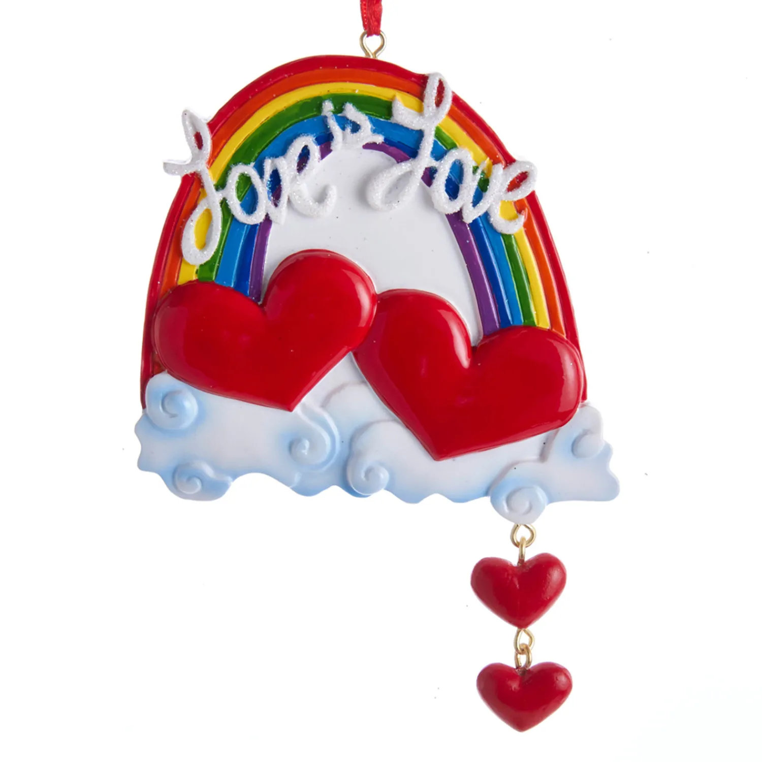 Sale The Jolly Christmas Shop 3.75" Love Is Love Rainbow Personalized Christmas Ornament W8454