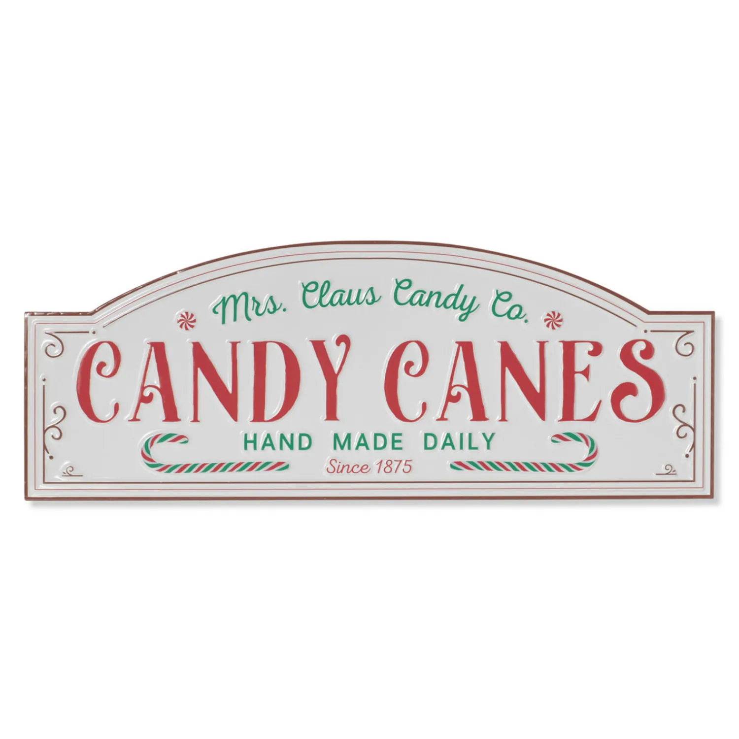 Sale The Jolly Christmas Shop 28" Metal Embossed Candy Cane Christmas Sign 2604200