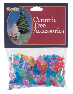 The Jolly Christmas Shop 100 Pack .5" Multi Color Ceramic Tree Plastic Replacement Light Bulbs P0662