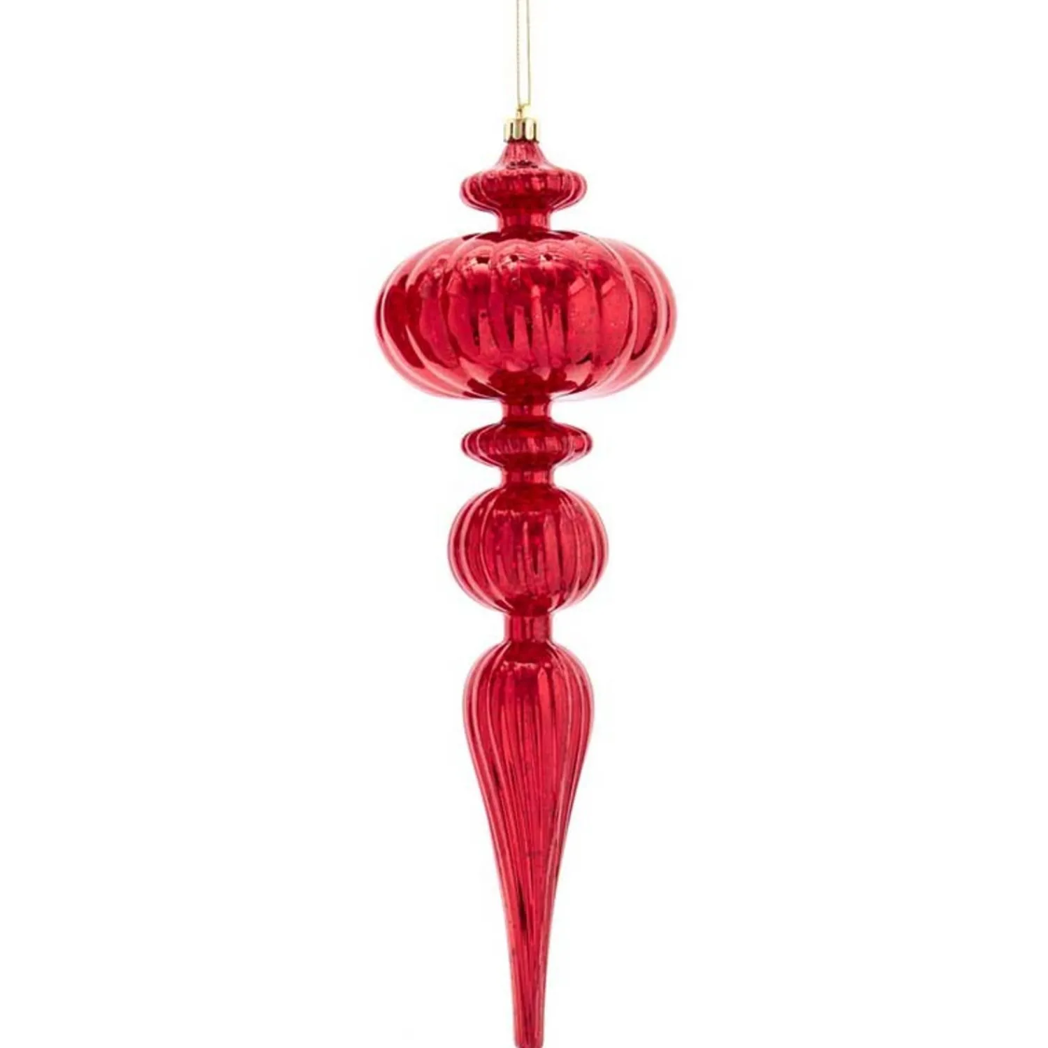 Online The Jolly Christmas Shop 12" Red Distressed Finish Plastic Finial Christmas Ornament D3810