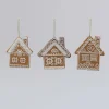 Best The Jolly Christmas Shop 4.5" Set Of 3 Clay Dough Gingerbread House Christmas Ornament 2597210