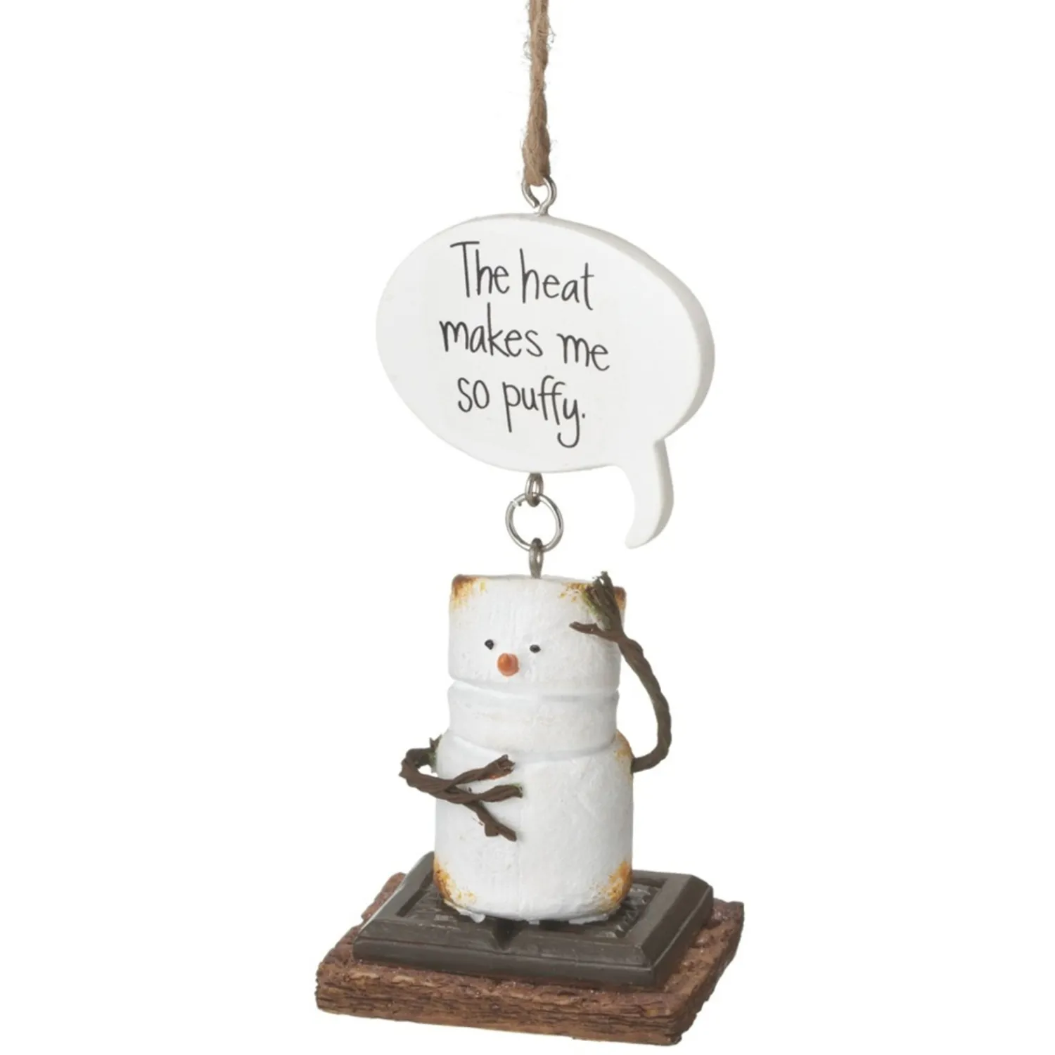 The Jolly Christmas Shop 4" The Heat Makes Me Puffy Toasted S'more Christmas Ornament 111731