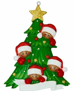 The Jolly Christmas Shop African American Christmas Tree Family Of 4 Personalized Christmas Ornament AA827-4