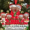 The Jolly Christmas Shop African American Pajama Family Of 6 Personalized Christmas Ornament