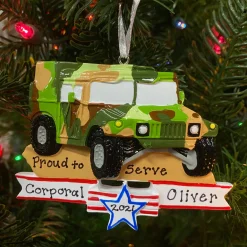 Outlet The Jolly Christmas Shop Armed Forces Military Humvee Personalized Christmas Ornament OR1395