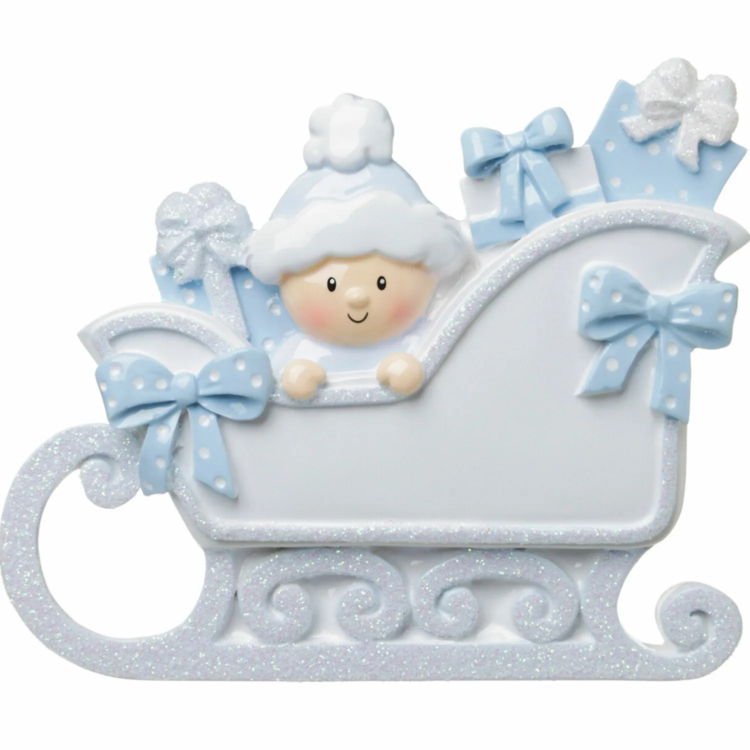 Outlet The Jolly Christmas Shop Baby's First Christmas Boy In Sleigh Personalized Christmas Ornament OR1649-B