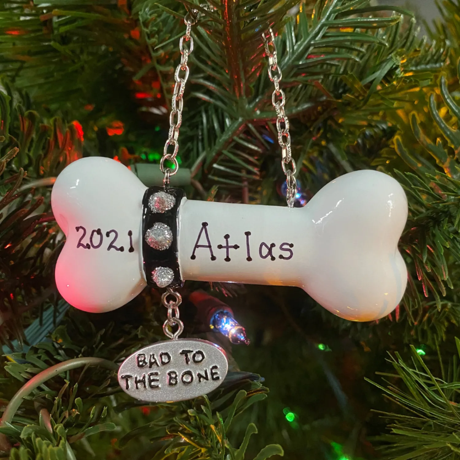 Outlet The Jolly Christmas Shop Bad To The Bone Dog Personalized Christmas Ornament OR1336-B