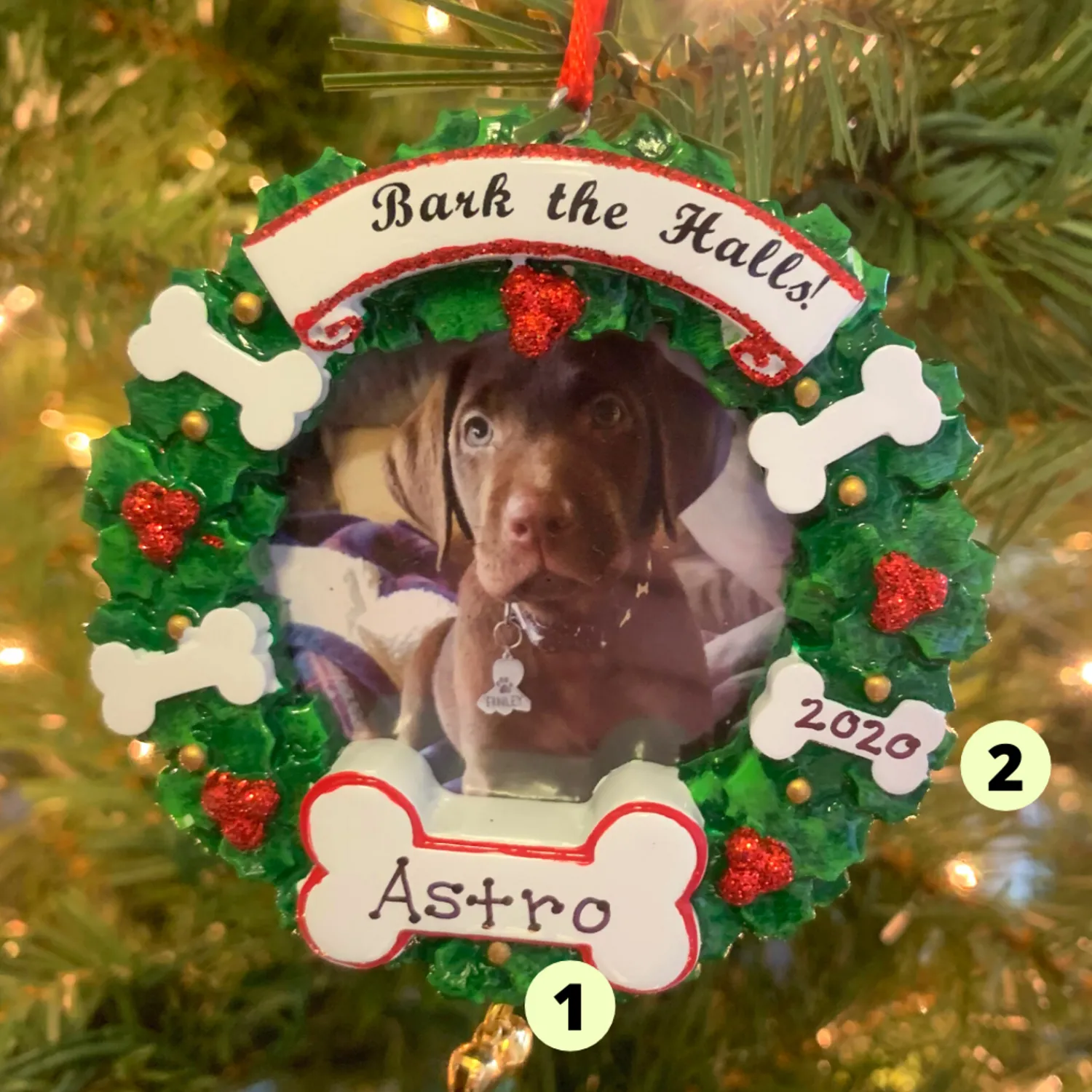 Sale The Jolly Christmas Shop Bark The Halls Pet Picture Frame Personalized Christmas Ornament PF1899