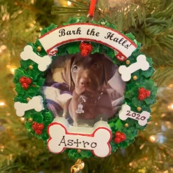 Sale The Jolly Christmas Shop Bark The Halls Pet Picture Frame Personalized Christmas Ornament PF1899