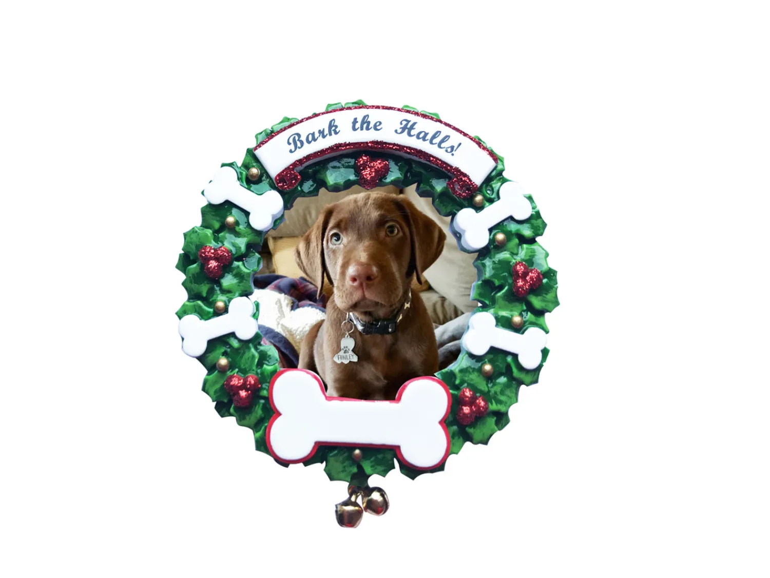 Sale The Jolly Christmas Shop Bark The Halls Pet Picture Frame Personalized Christmas Ornament PF1899