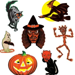 Clearance The Jolly Christmas Shop Beistle 9.5"-16" Vintage Halloween Classic Cutouts Set Of 7 00429