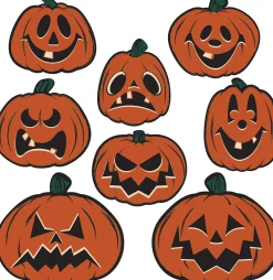 Best The Jolly Christmas Shop Beistle Vintage 6.5"-9.5" Halloween Pumpkin Cutout Decorations 00441