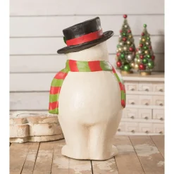 The Jolly Christmas Shop Bethany Lowe 19" Deck The Halls Snowman Large Paper Mache Christmas Decoration TJ0182