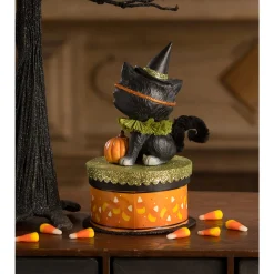 Hot The Jolly Christmas Shop Bethany Lowe 8" Halloween Kitty Binks On Box Vintage Halloween Decoration TL3355