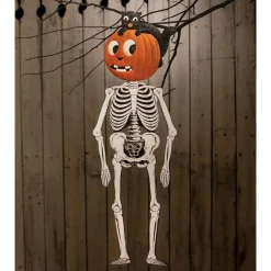 New The Jolly Christmas Shop Bethany Lowe 30" Jack & Cat Hanging Posable Skeleton Vintage Halloween Decoration TF3255