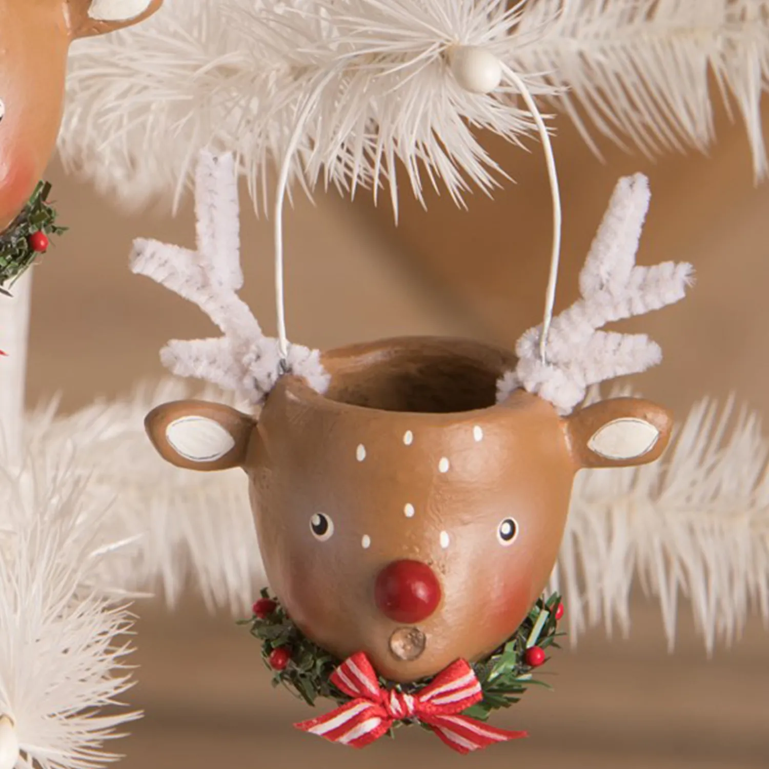 Outlet The Jolly Christmas Shop Bethany Lowe 3" Mini Reindeer Christmas Bucket Figure Or Ornament ML0425