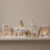 Hot The Jolly Christmas Shop Bethany Lowe Metallic Gold, White, And Silver Glittered Christmas Buildings