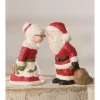 Discount The Jolly Christmas Shop Bethany Lowe Set Of 2 Kissing Mr. And Mrs. Claus Figure TL0234