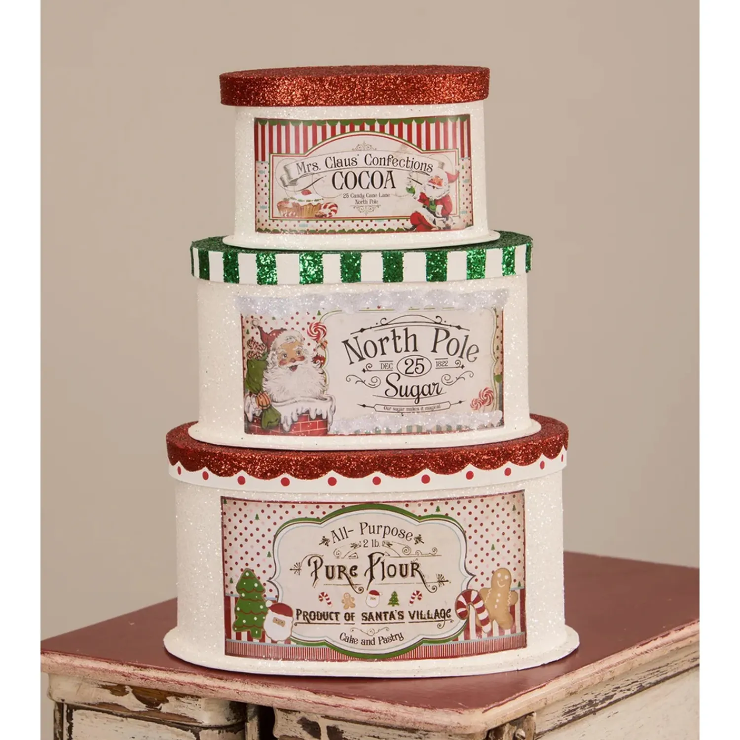 Online The Jolly Christmas Shop Bethany Lowe Set Of 3 Sweet Tidings Christmas Nesting Boxes TL1361
