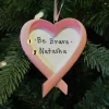 Sale The Jolly Christmas Shop Breast Cancer Ribbon Heart Personalized Christmas Ornament