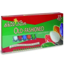 New The Jolly Christmas Shop Brite Star 25 Vintage Inspired Multicolor Ceramic C7 Christmas Lights 37-830-00