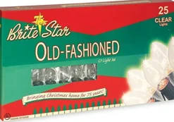 Clearance The Jolly Christmas Shop Brite Star 25 Vintage Inspired Clear Ceramic C7 Christmas Lights 37-835-00